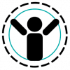 team rehab logo Man white circle background